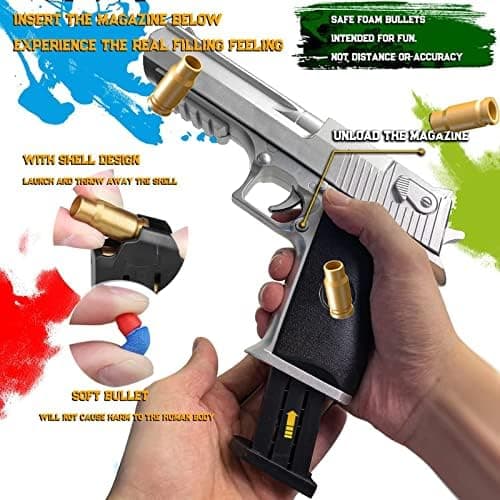 Sicherheits-Schaumstoff-Blaster Toy Gun für 14+, Soft Foam Bullet Blaster Toy zur Sicherheitstraining-Simulation, Schaum