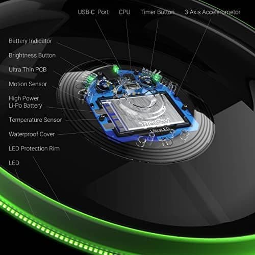 TOSY Flying Disc - 108 RGB-LEDs oder 36 einfarbig, hell, Smart-Modi, Outdoor-Spielzeug für Kinder & Erwachsene, Auto-Auf