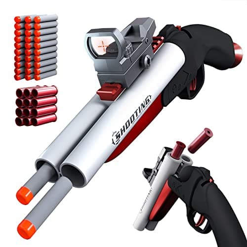 Double Barrel Shotgun Spielzeug - Kinder-Sicher und Spaßbereit - Doppelshooting Schaumblaster für 8+ Jahre - Toy Gun mit