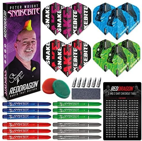 RED DRAGON Professionelles Dartzubehör – Für Experten | Komplettes Dartzubehör (Flights, Schäfte, Griffwachs & mehr) | S