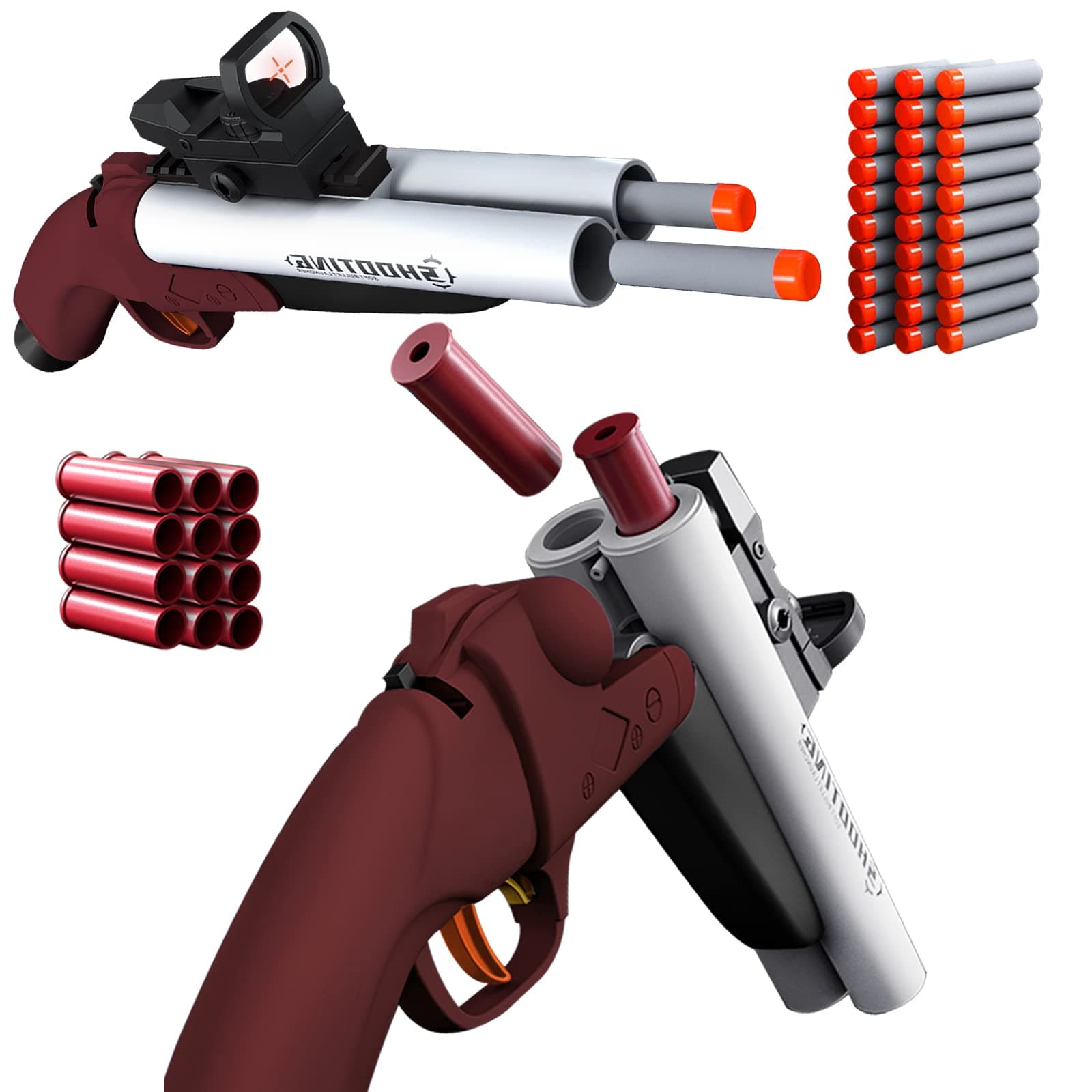 Double Barrel Schrotflinte Spielzeug - Ejecting Shell + Double Shoot + Kinder ab 8 + Spiel + #Sicherheitstag